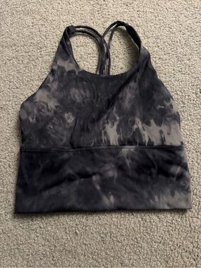 lululemon athletica Tie-Dye Black & Gray High-Neck Sports Bra